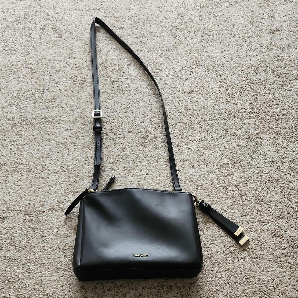 Nine West Black Leather Crossbody Bag